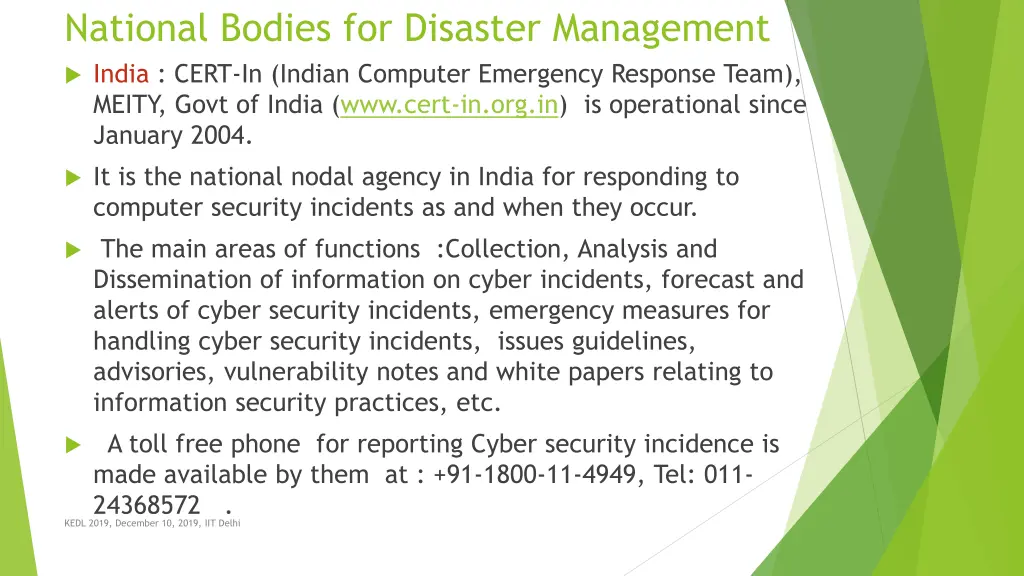 national bodies for disaster management india