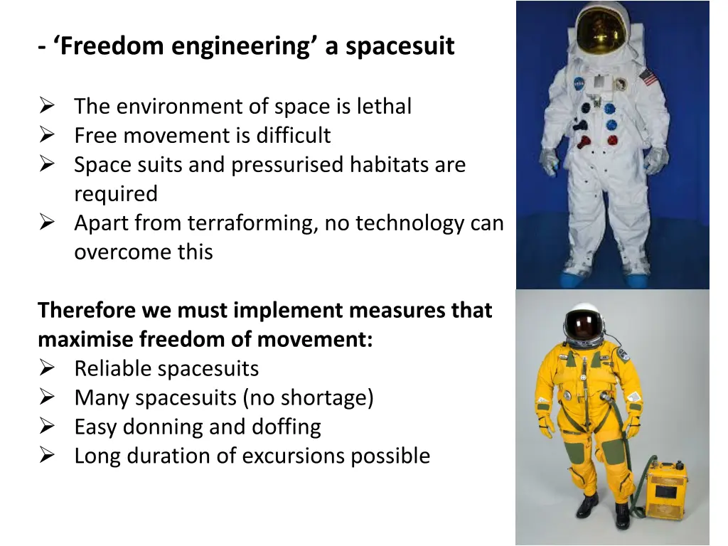 freedom engineering a spacesuit