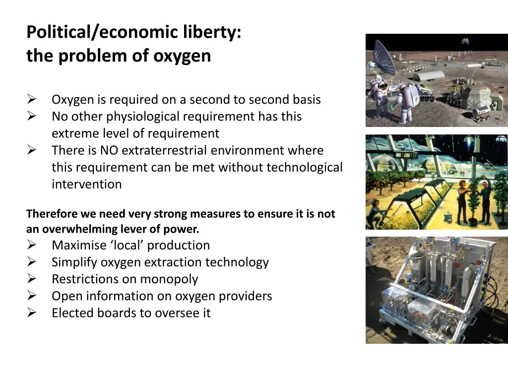 political economic liberty the problem of oxygen