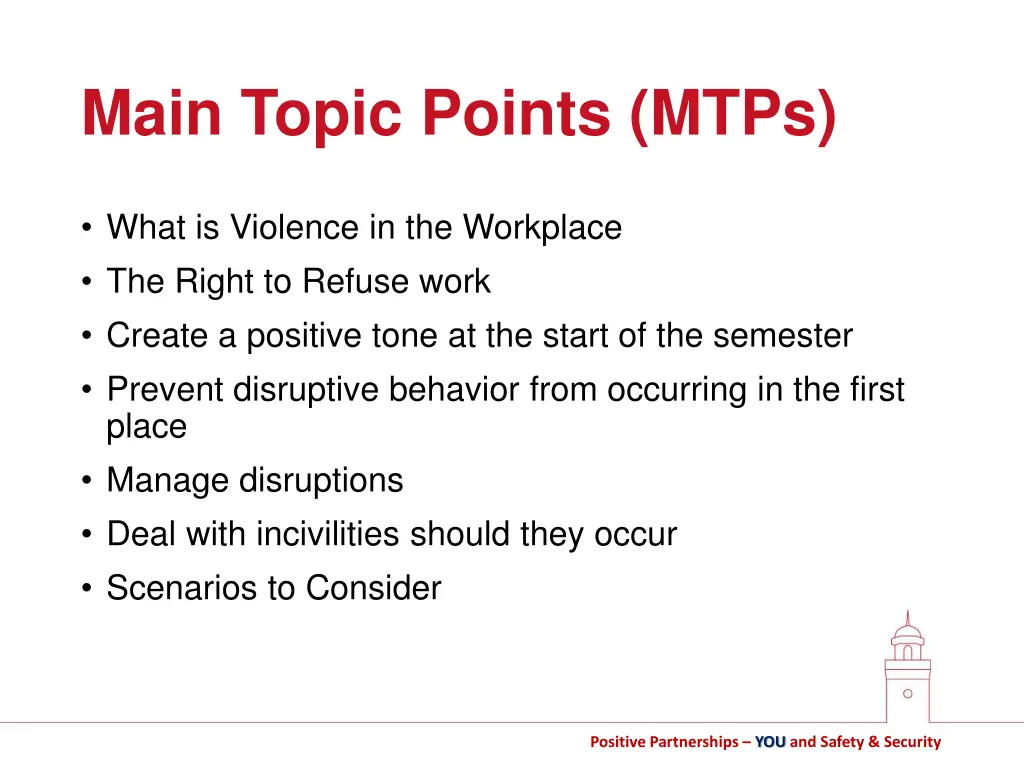 main topic points mtps