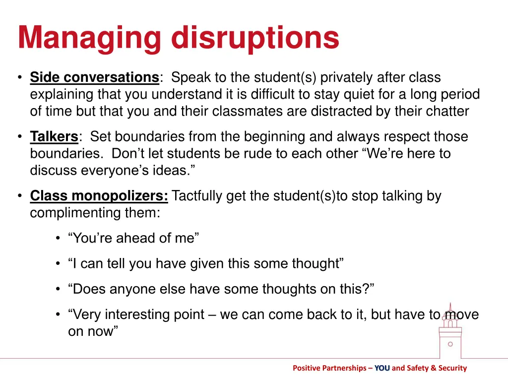 managing disruptions