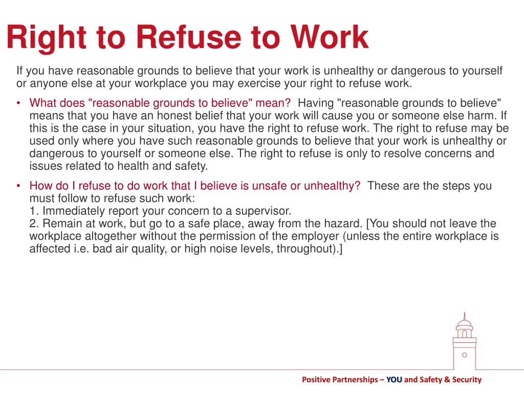 right to refuse to work