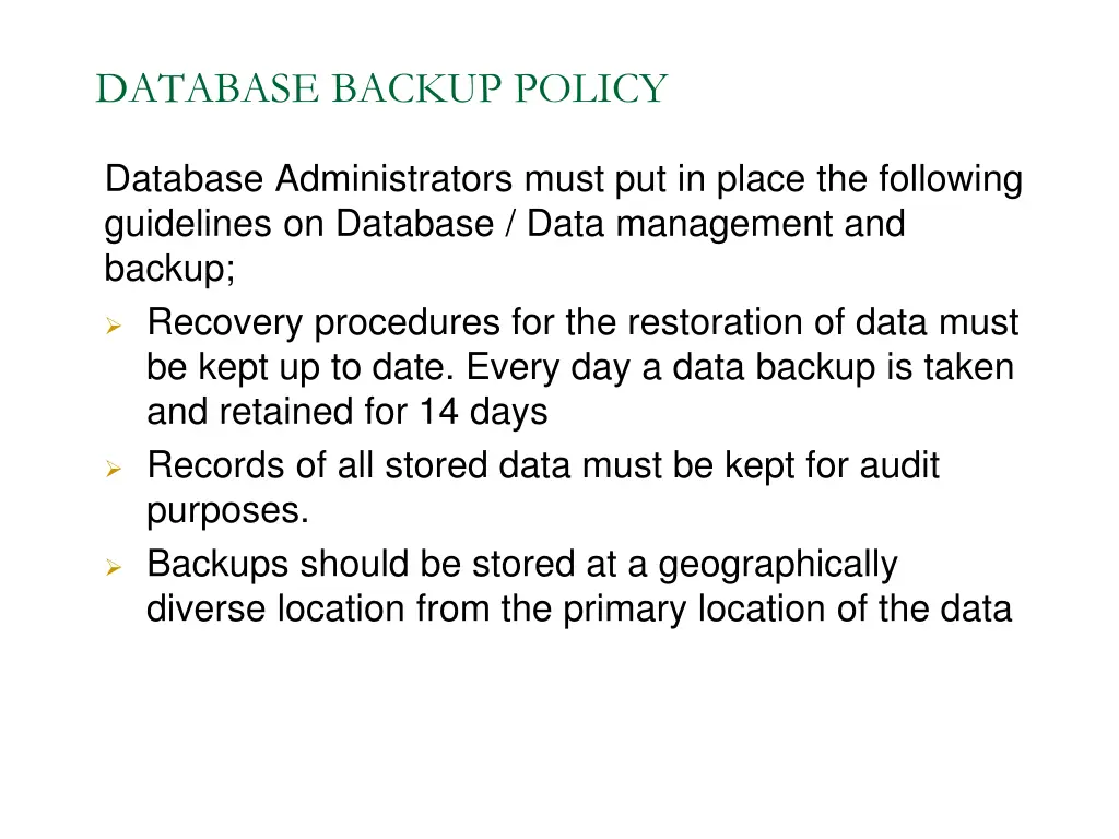 database backup policy