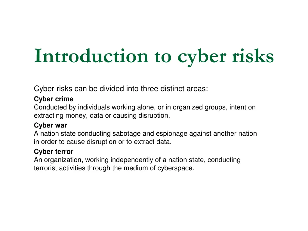 introduction to cyber risks