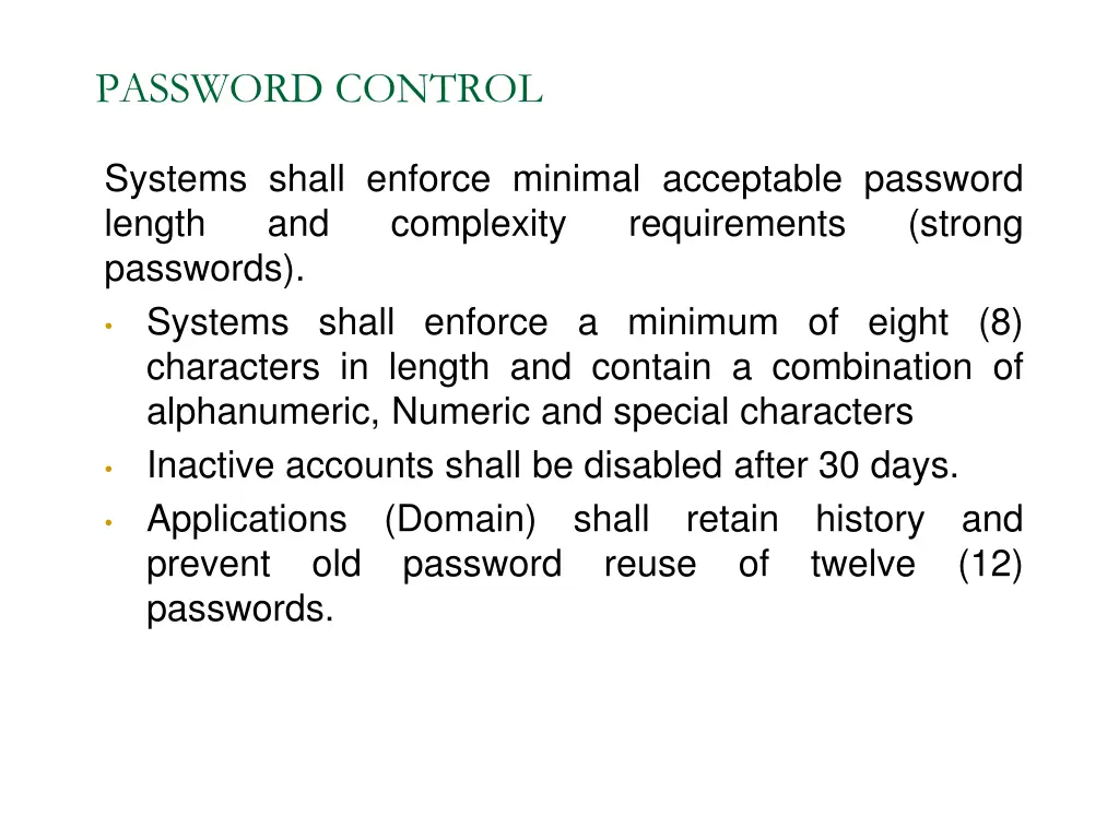 password control