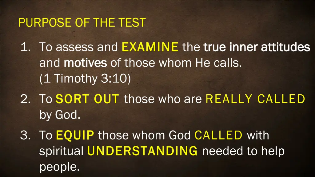 purpose of the test 1