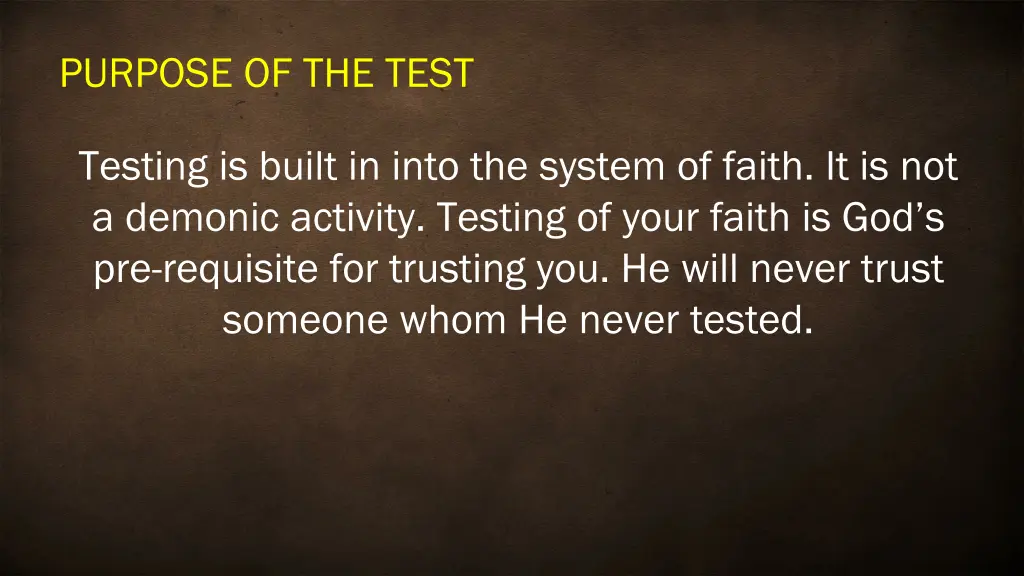 purpose of the test 2