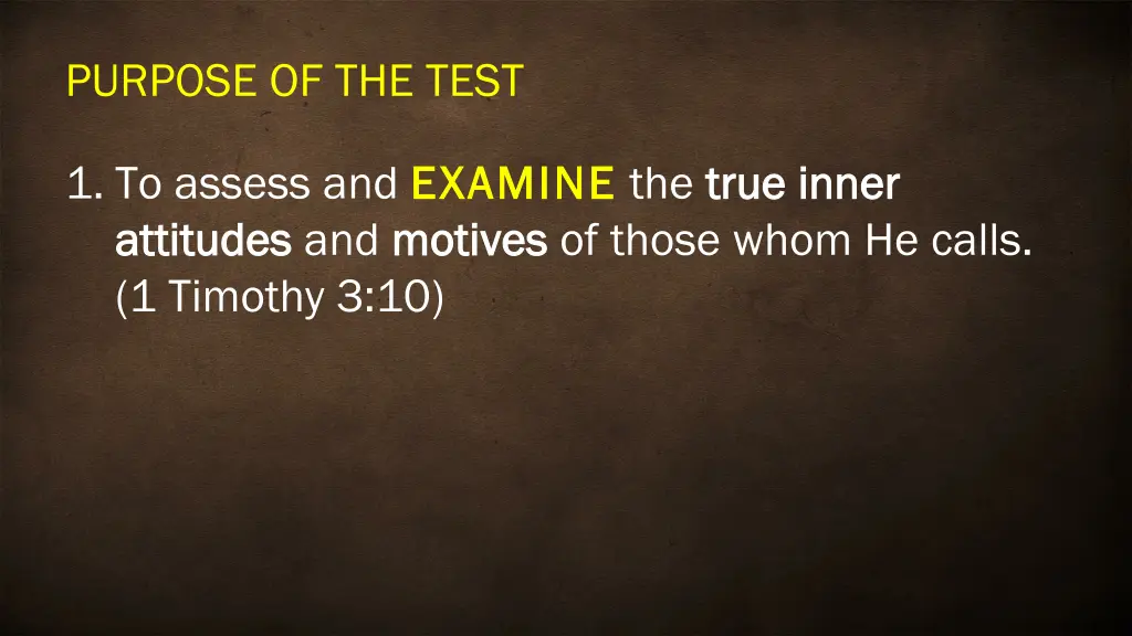 purpose of the test