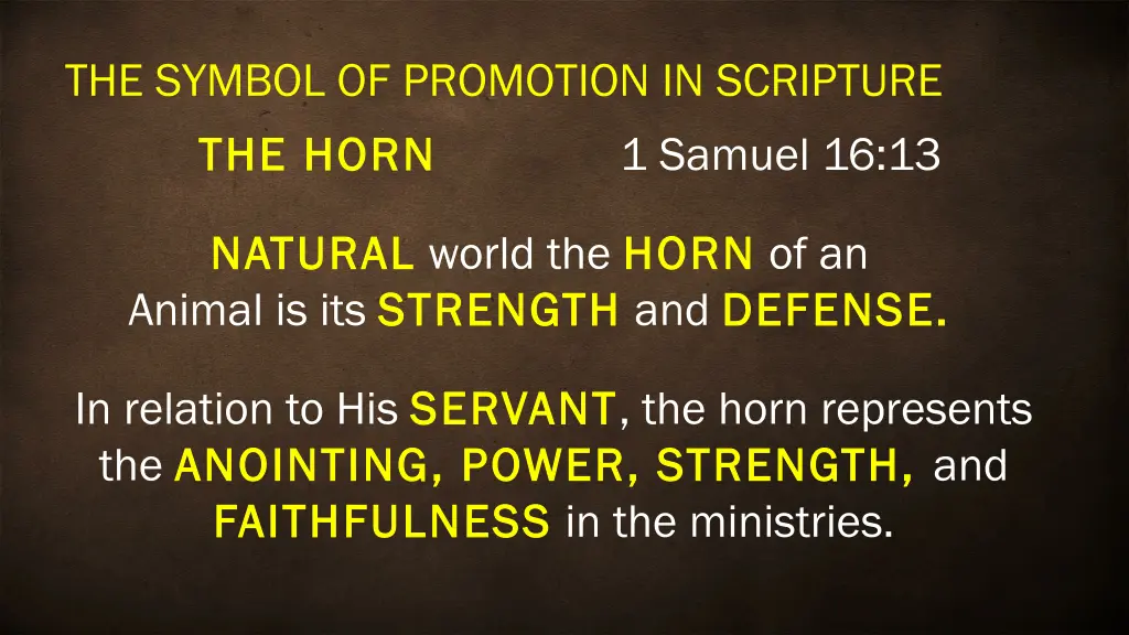 the symbol of promotion in scripture the horn