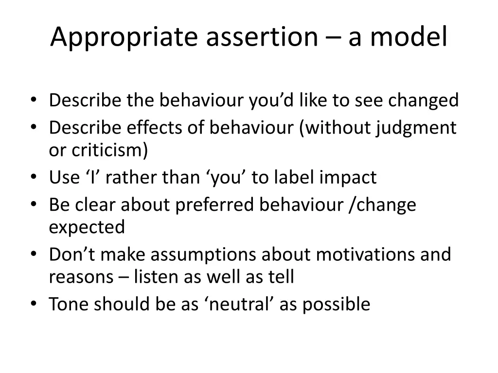 appropriate assertion a model