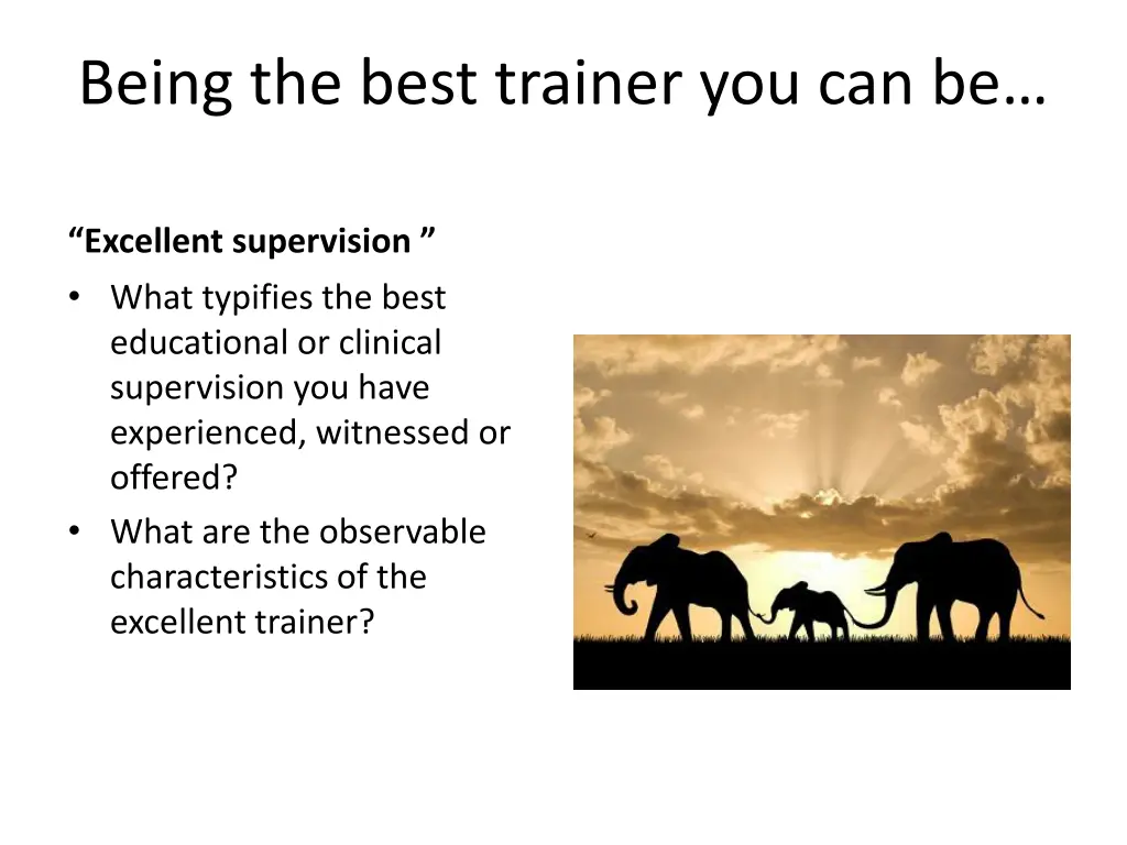 being the best trainer you can be