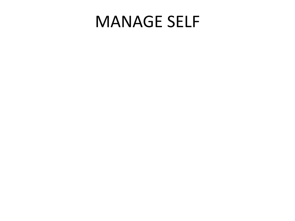 manage self