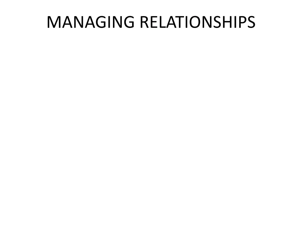 managing relationships