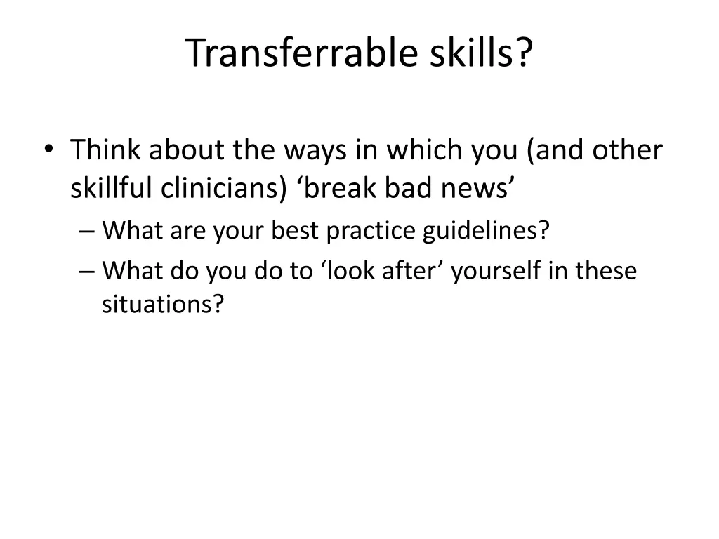 transferrable skills