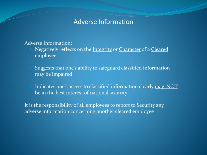 adverse information