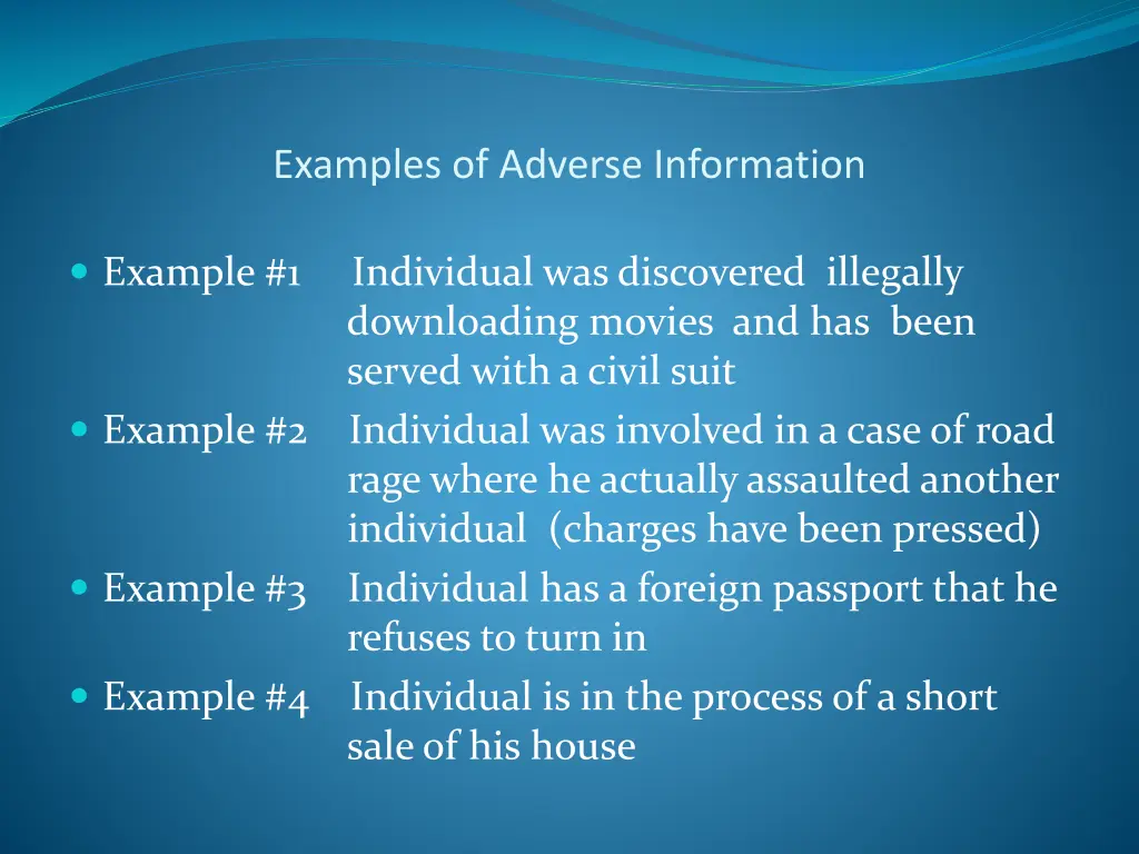 examples of adverse information 1