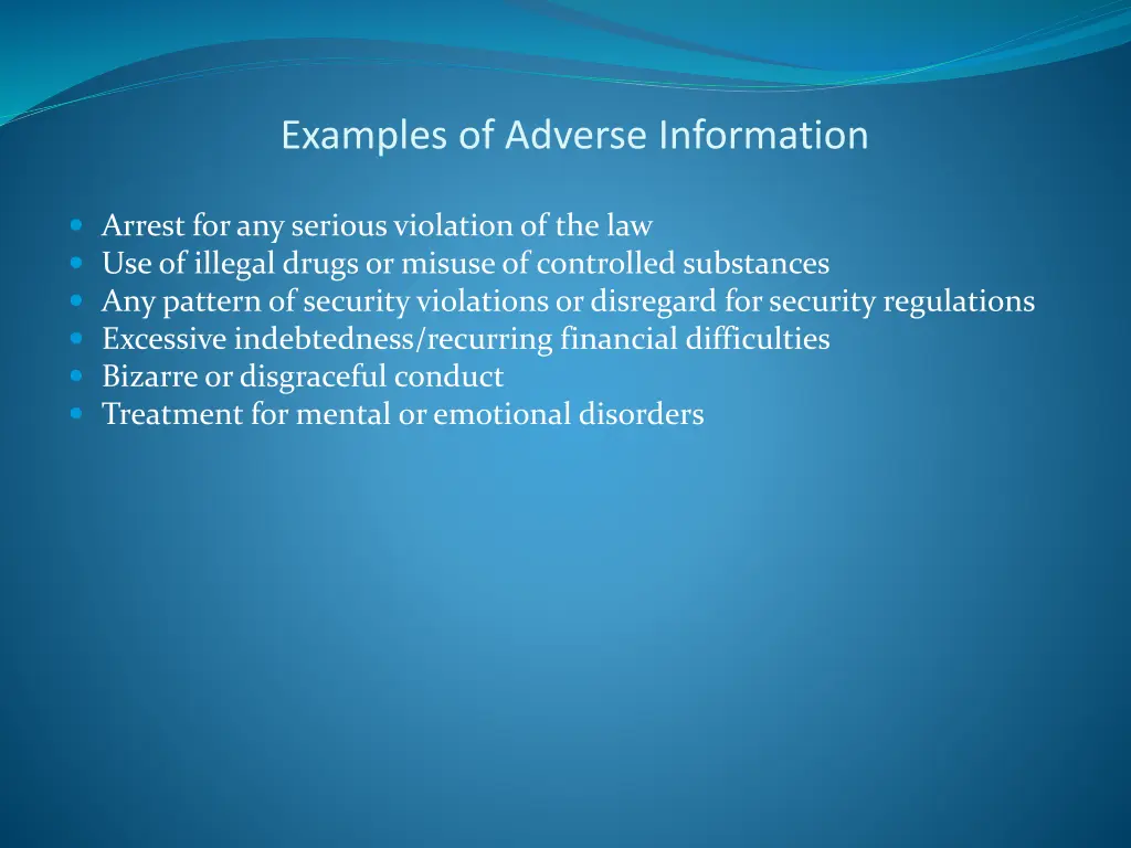 examples of adverse information