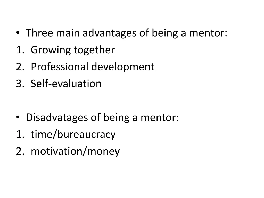 three main advantages of being a mentor 1 growing