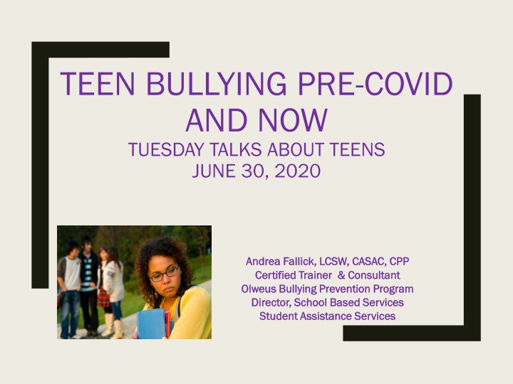 teen bullying pre covid and now tuesday talks