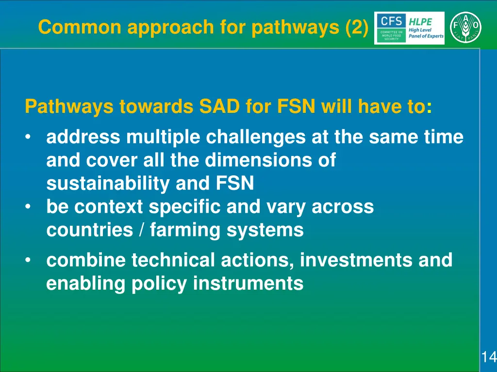 common approach for pathways 2