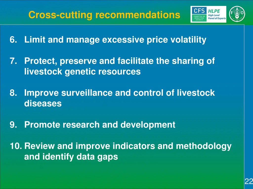 cross cutting recommendations 1