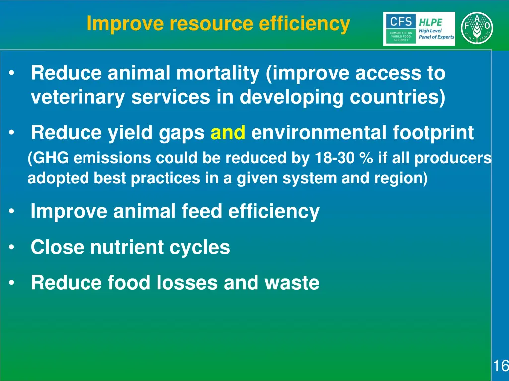 improve resource efficiency