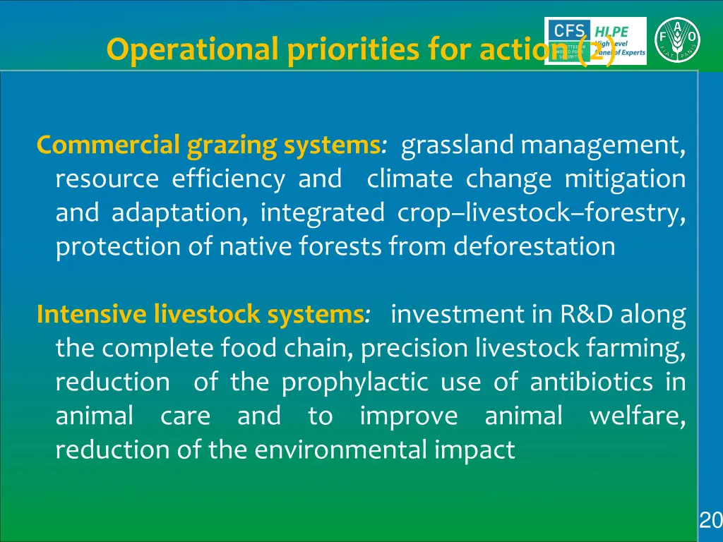 operational priorities for action 2