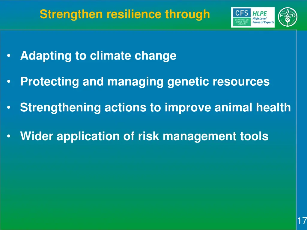 strengthen resilience through