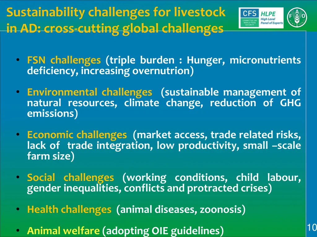 sustainability challenges for livestock