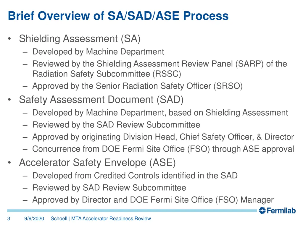 brief overview of sa sad ase process