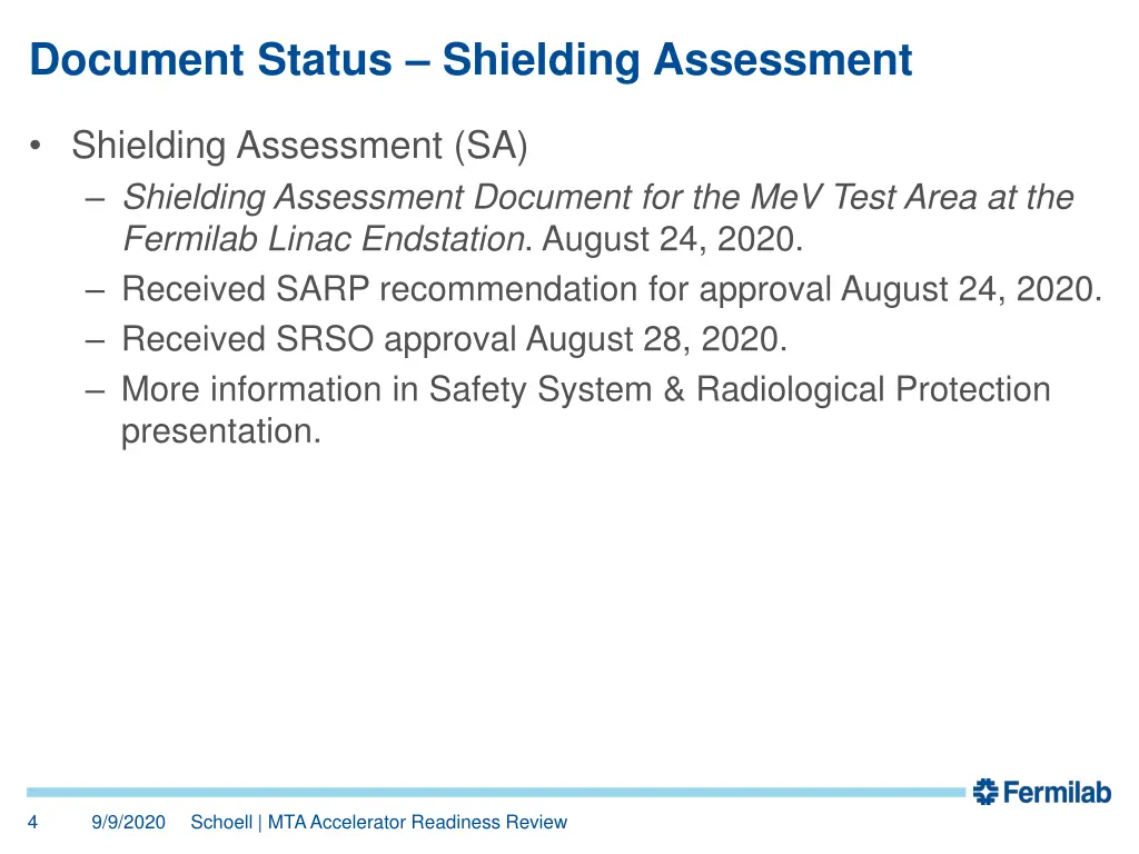 document status shielding assessment