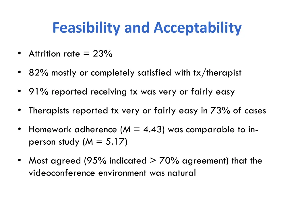 feasibility and acceptability