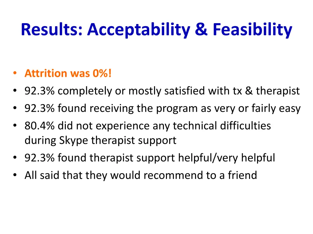 results acceptability feasibility