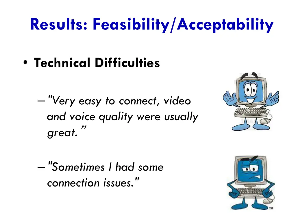 results feasibility acceptability 5