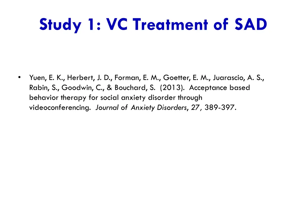 study 1 vc treatment of sad