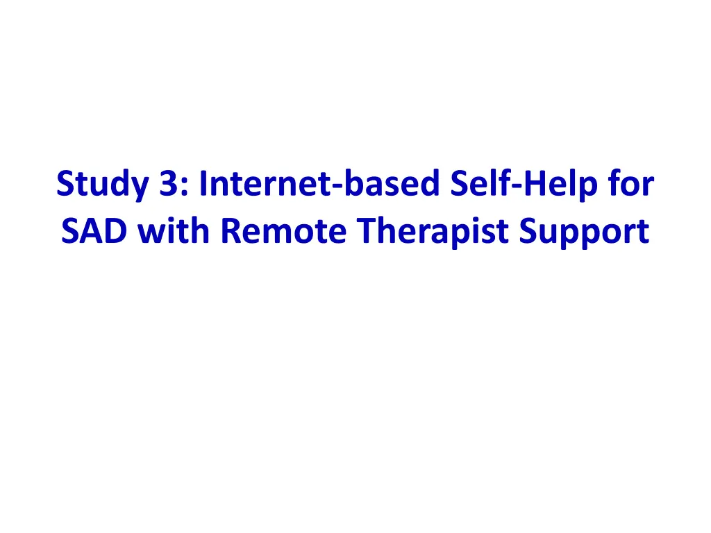 study 3 internet based self help for sad with