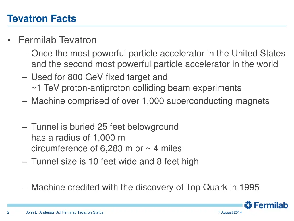 tevatron facts