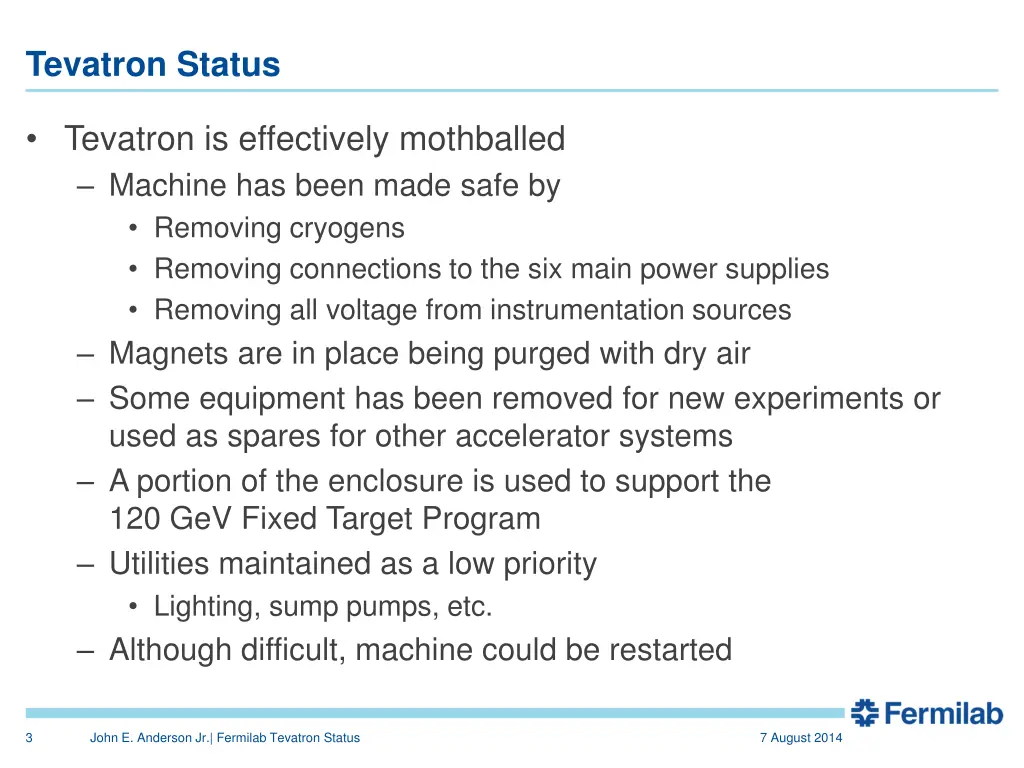 tevatron status