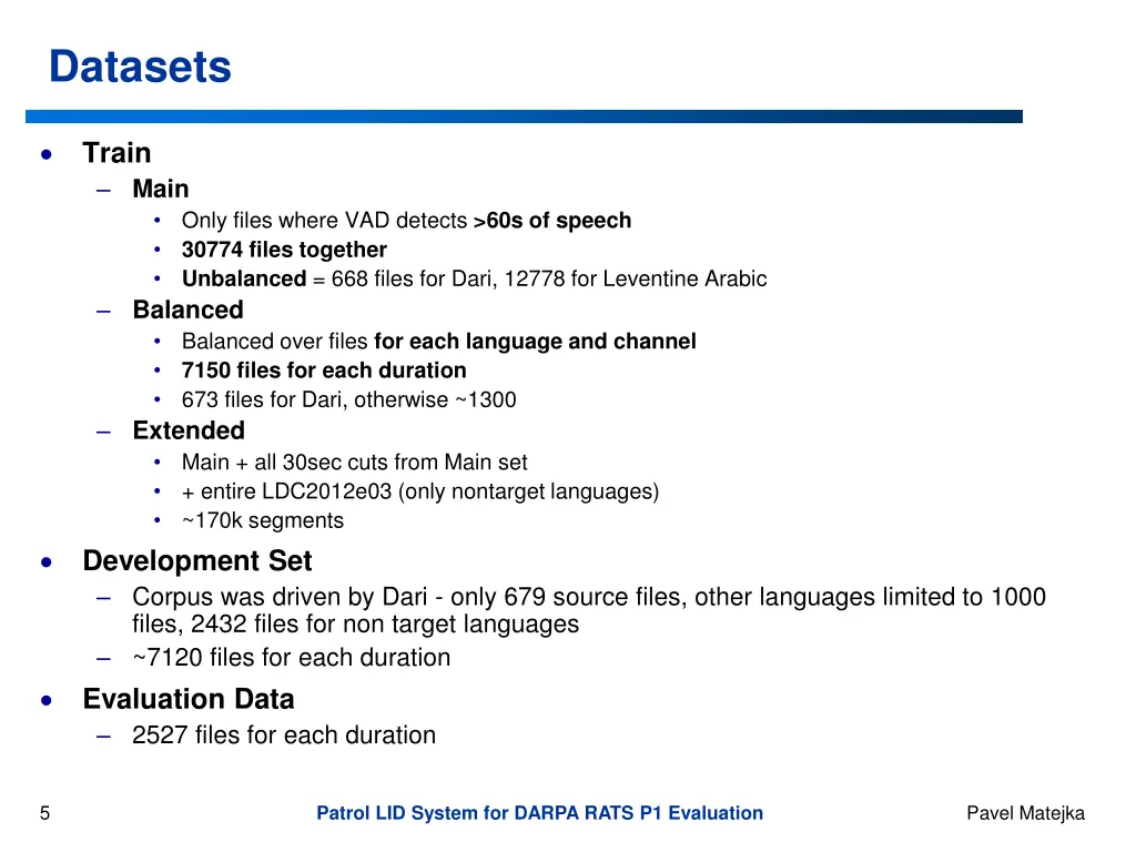 datasets