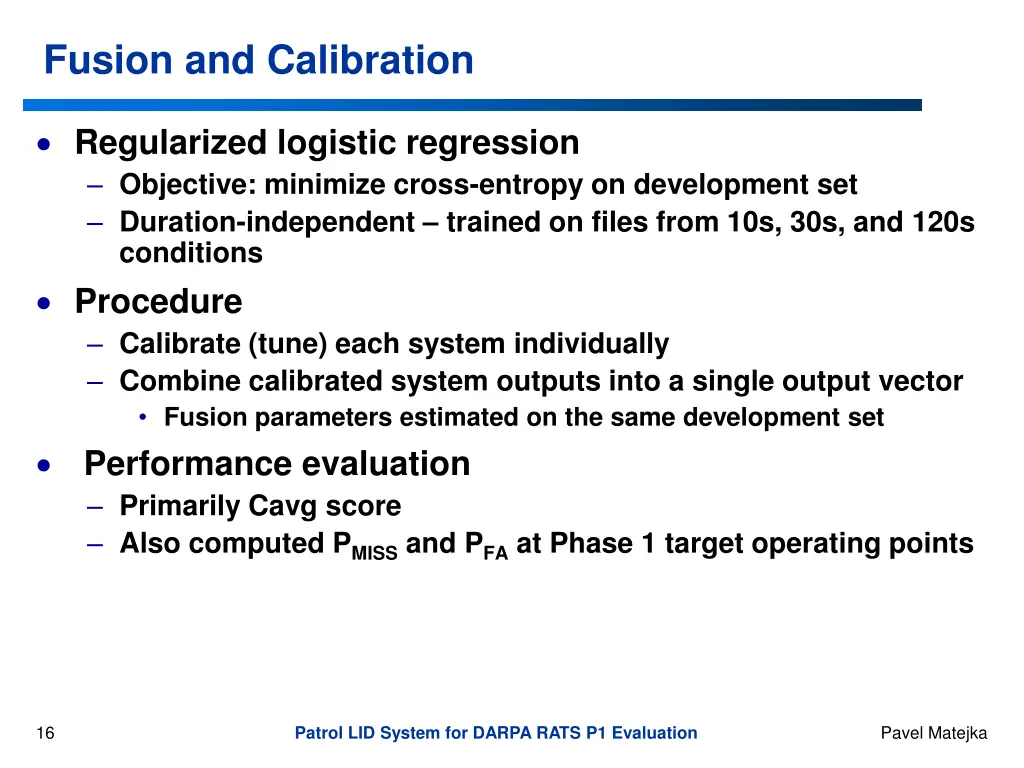 fusion and calibration