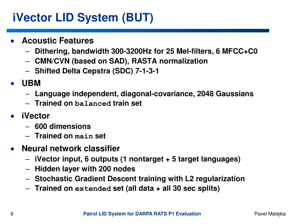 ivector lid system but