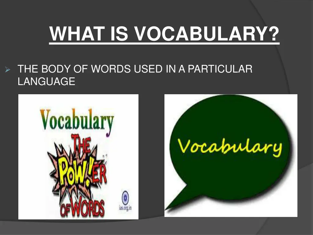 what is vocabulary