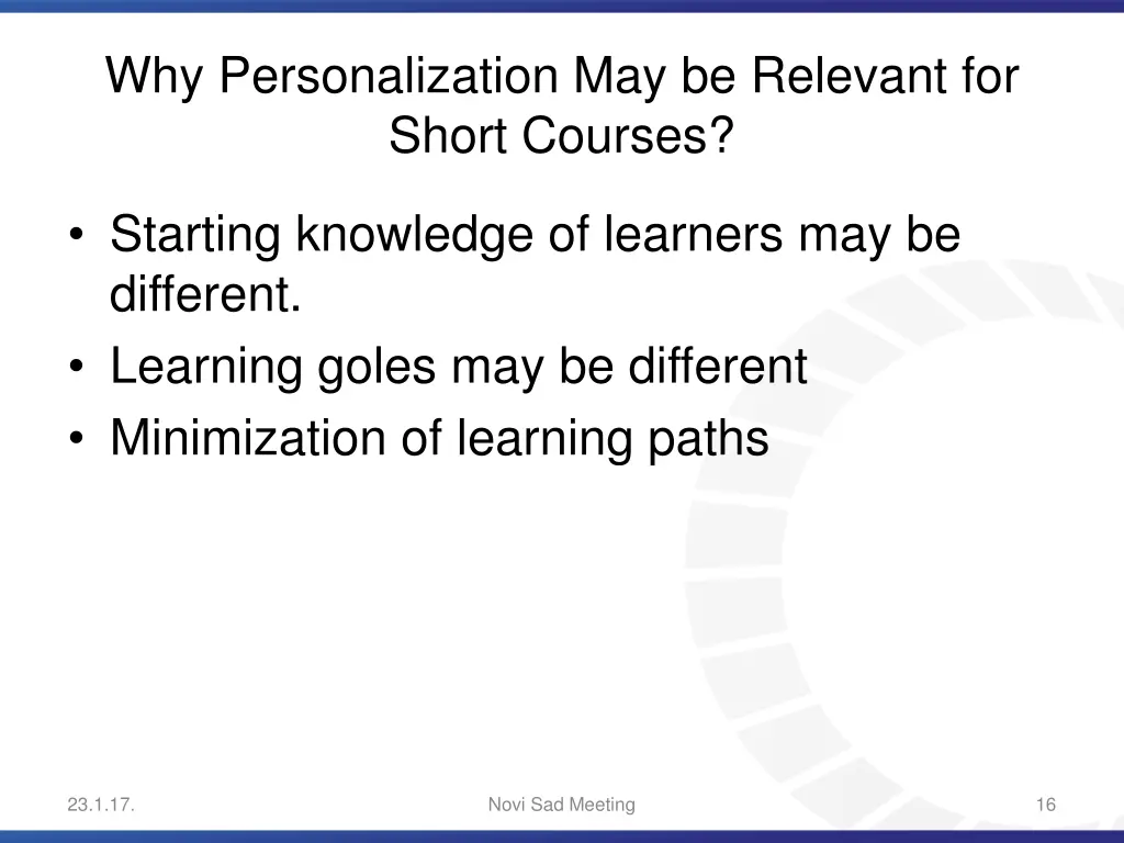 why personalization may be relevant for short