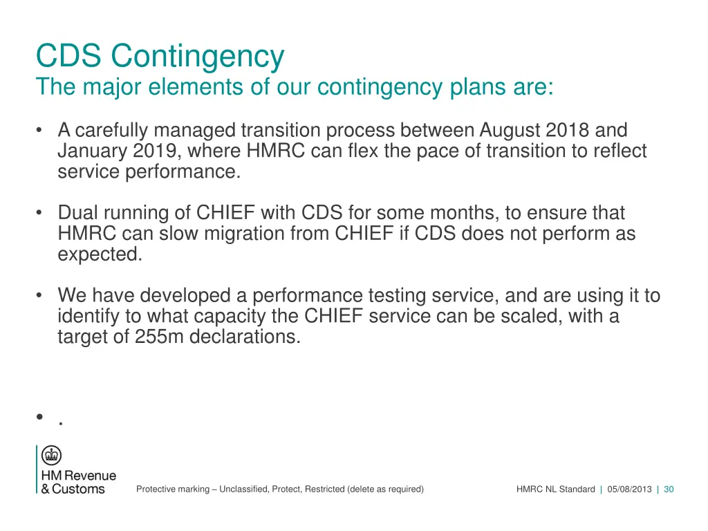 cds contingency the major elements