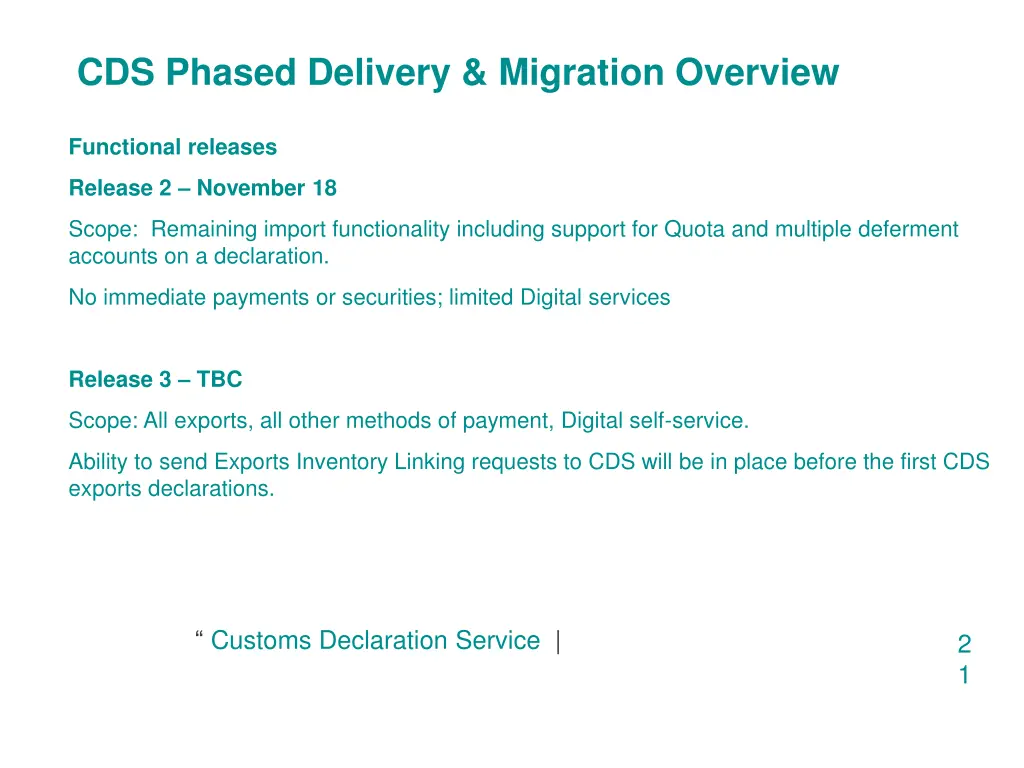 cds phased delivery migration overview 1