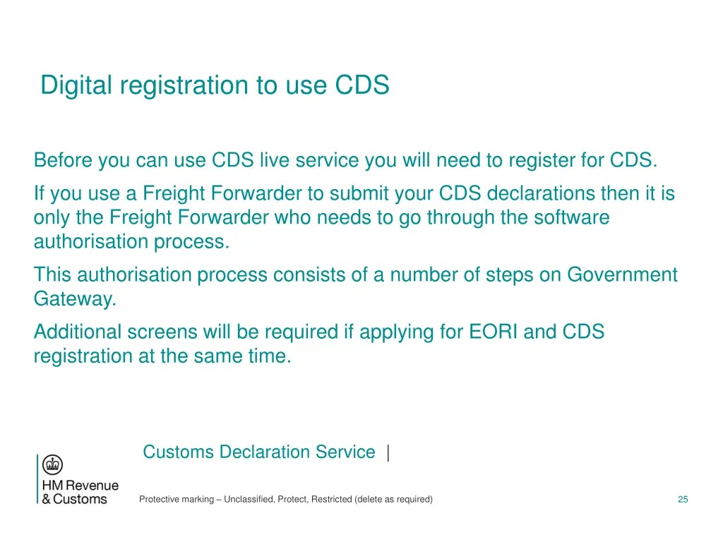 digital registration to use cds