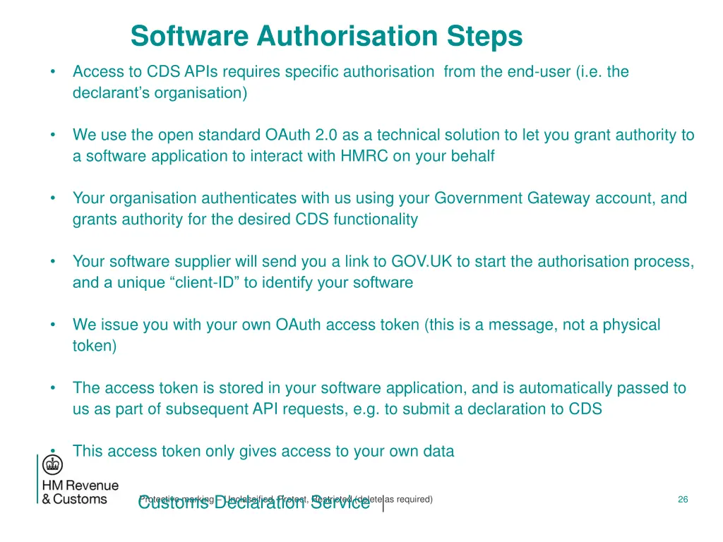 software authorisation steps