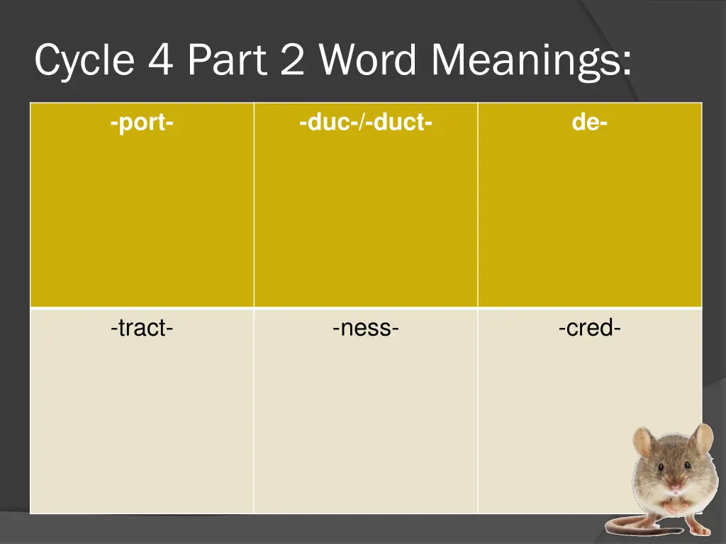 cycle 4 part 2 word meanings