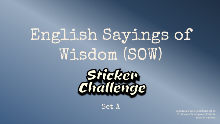 english sayings of wisdom sow