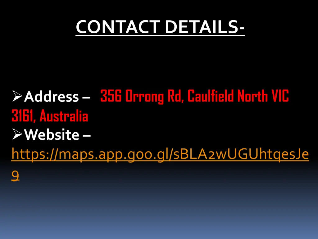 contact details